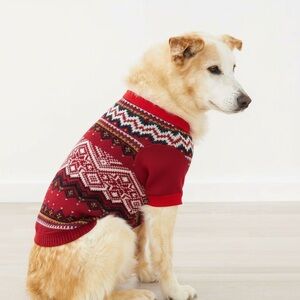 Hanna Andersson Red Holiday Pet Dog Sweater Size XS